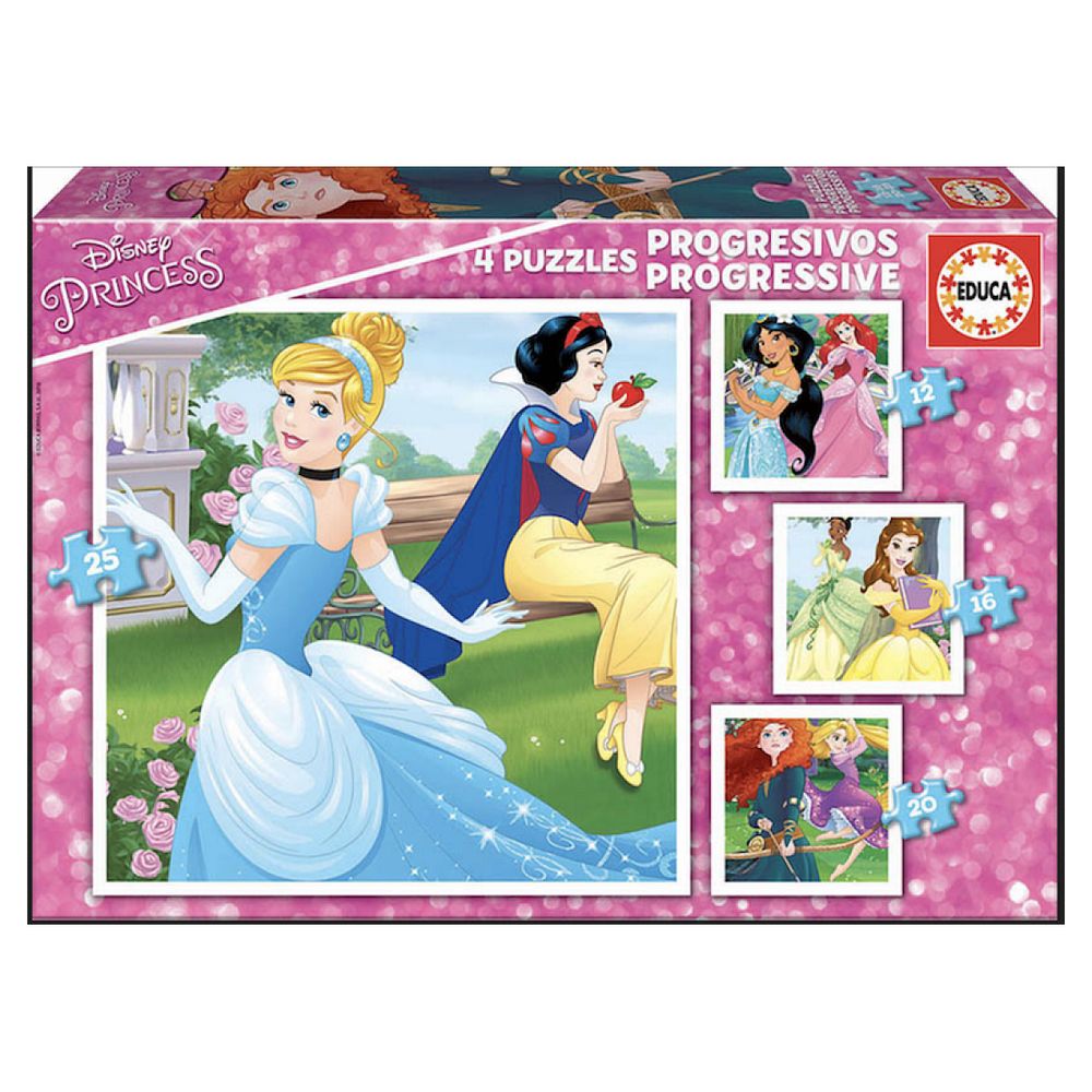 Puzzle progressif disney princesses - 12+16+20+25 pcs