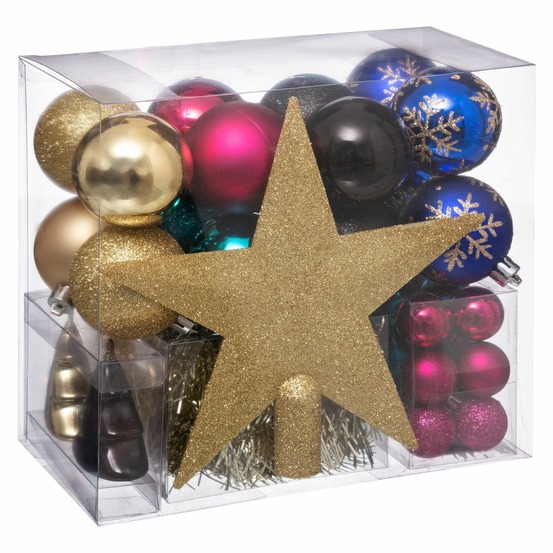Kit décoration pour sapin de noël - 44 pièces