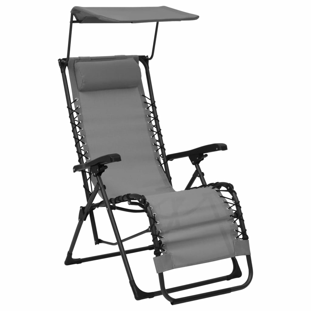 Chaise pliable de terrasse textilène gris