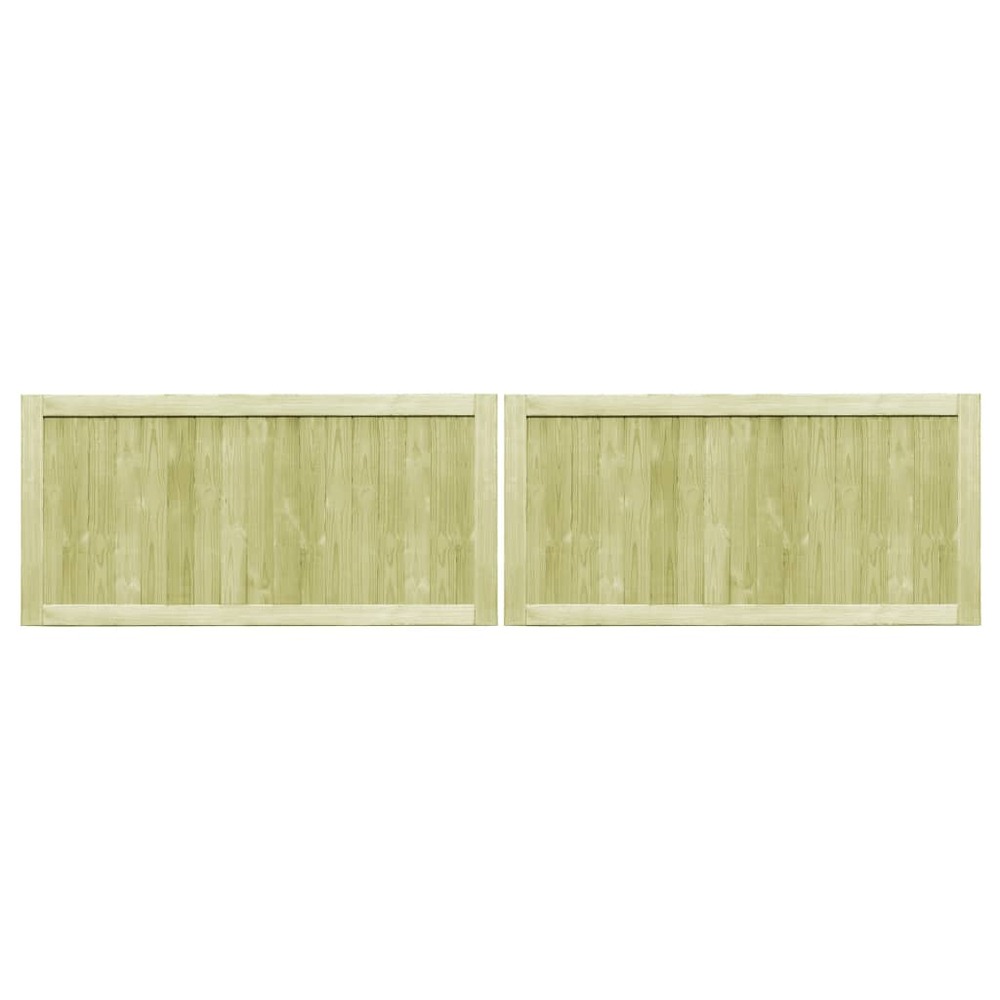 Portillons de jardin 2 pcs bois de pin imprégné 300x75 cm
