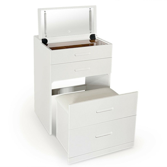 Coiffeuse compacte avec miroir led