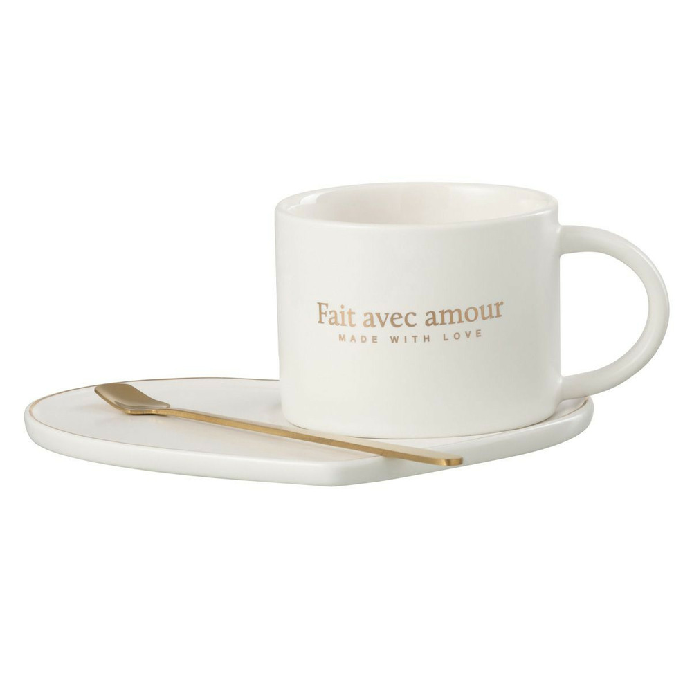 Ensemble tasse, sous-tasse & cuillère 
