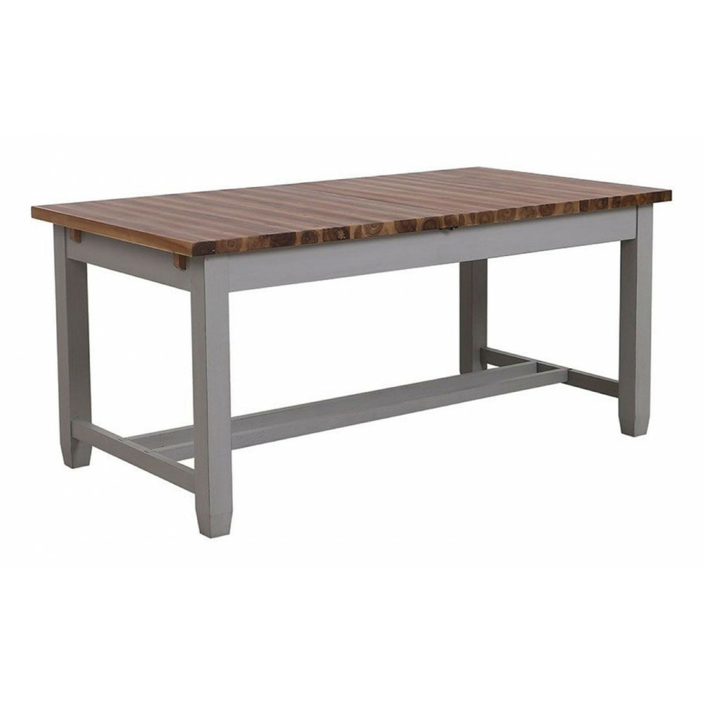 Table rectangulaire extensible bois gris - brocante interior's