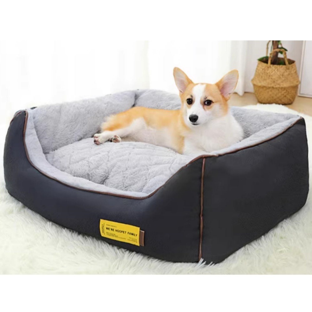 Lit pour chien et chat gris-60*50*20cm-nid super chaud en treillis matelassé