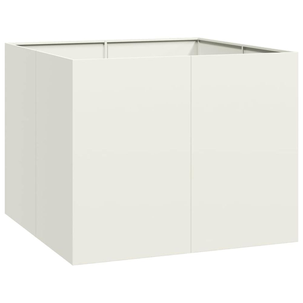 Jardinière d'extérieur blanc 100x100x80 cm acier