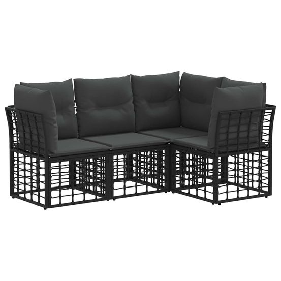 Ensemble de canapés d'extérieur noir polyester