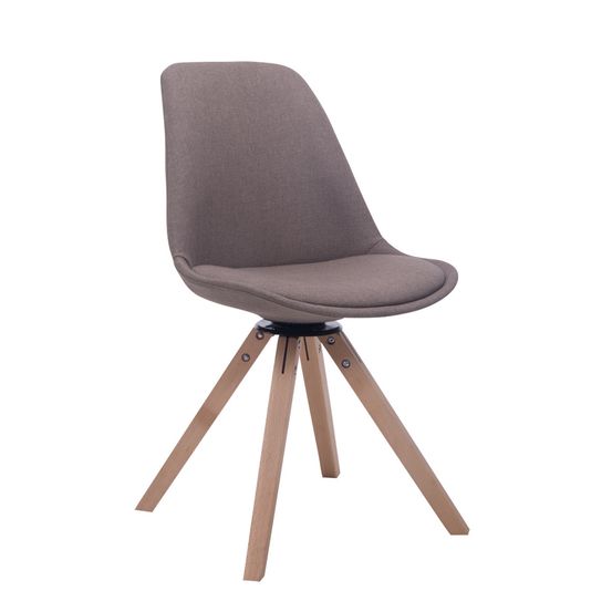 Chaise visiteur carrée pivotante en tissu natura troyes