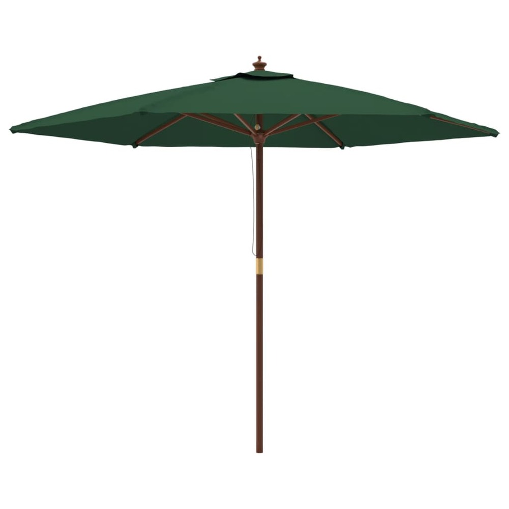 Parasol de jardin avec mât en bois vert 299x240 cm