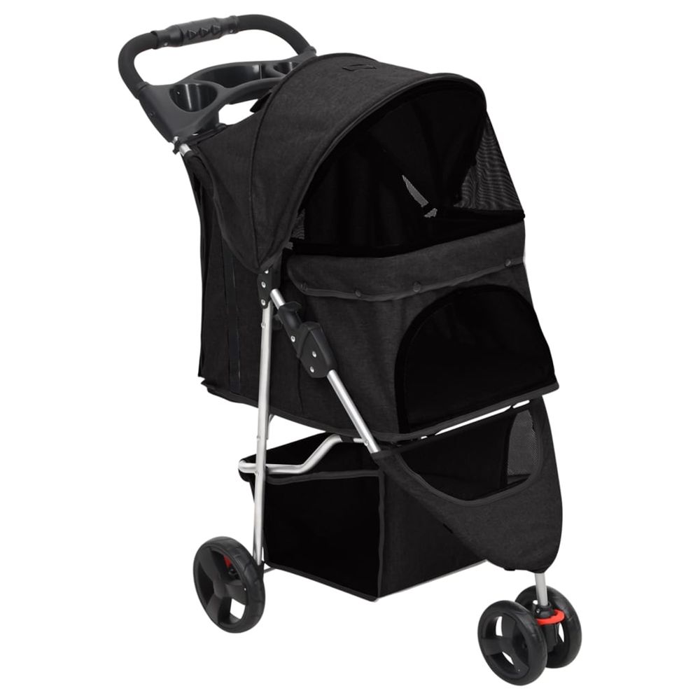 Poussette pour chien pliante noir 80x46x98 cm tissu oxford