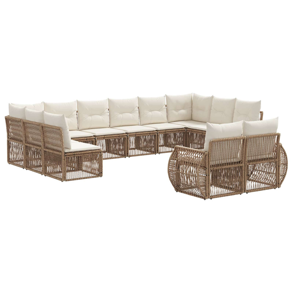Ensemble de canapé de jardin 12 pcs beige et blanc crème
