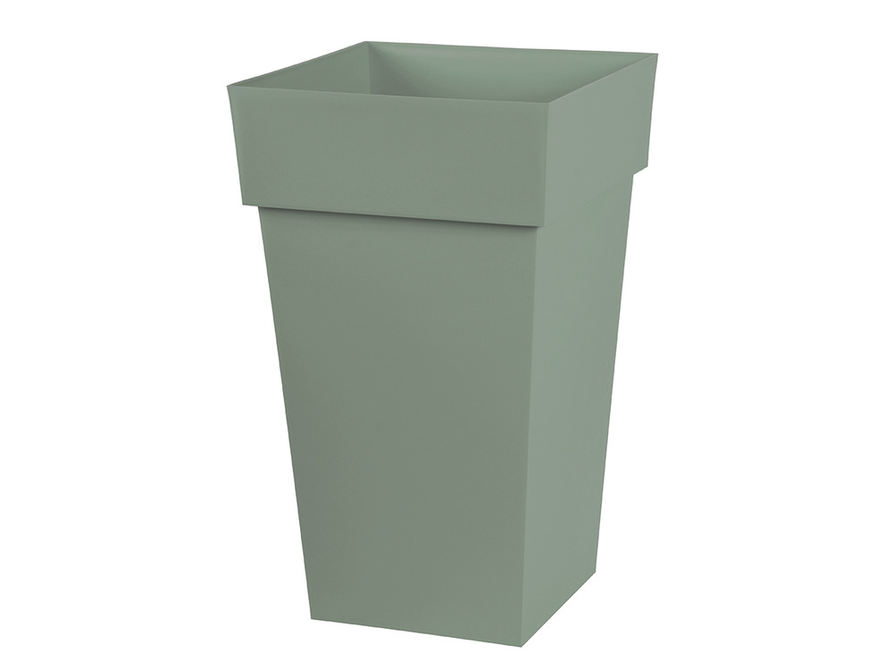 Pot de fleur carré toscane 39 x h. 65 cm - vert laurier