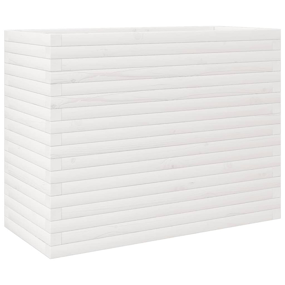 Jardinière d'extérieur blanc 90x40x68,5 cm bois de pin massif