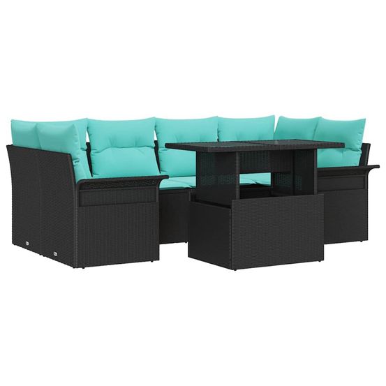 Ensemble de canapé de jardin 7 pc noir