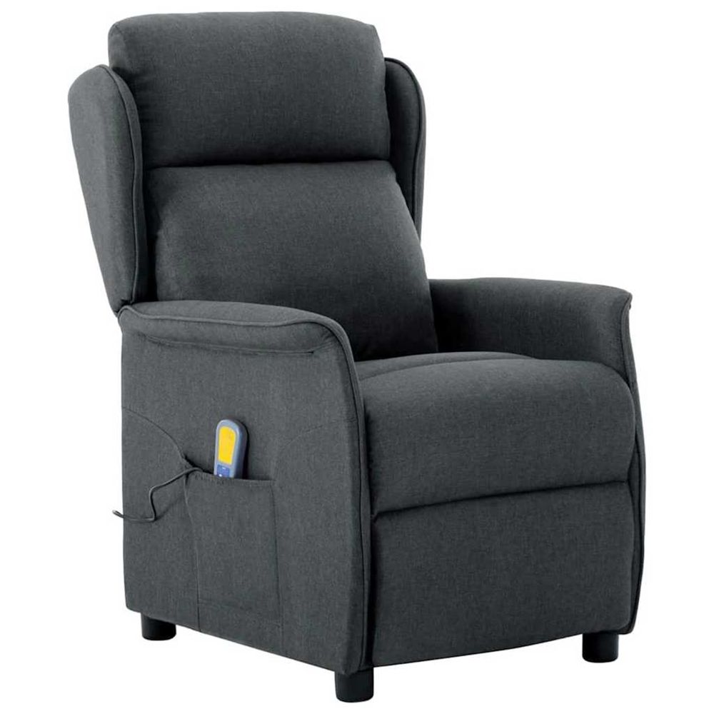 Chaise de massage gris foncé 93.5 x 67.5 x 101.5 cm tissu