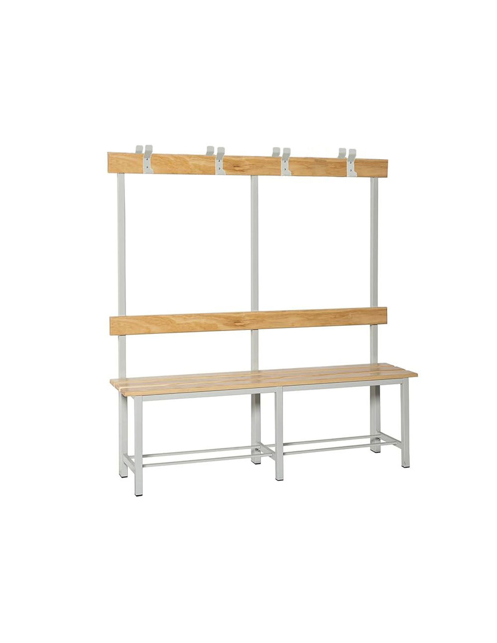 Banc vestiaire simonbench démonté double sans plateau 8/1000 gris 1000x1600x670 - simonrack