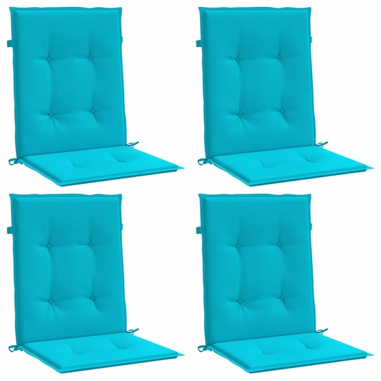 Coussins de chaise à dossier bas lot de 4 turquoise tissu