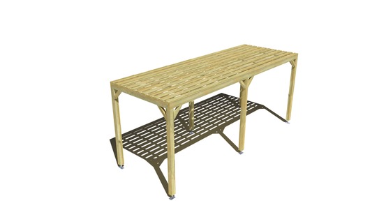 Pergola bois • 6m x 2m • indépendante • sens profondeur • platelage bois • livraison comprise