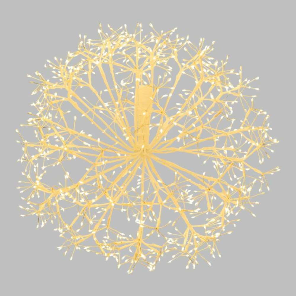 Branche sphère riche rich blanche ø50cm 912 microled flashled avec rameaux de led 5m+ø50cm lotti