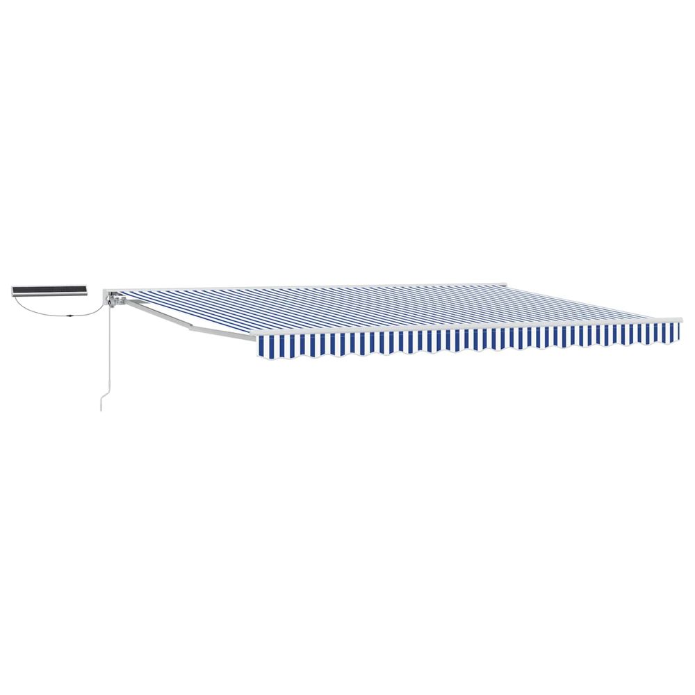 Auvent rétractable électrique bleu et blanc 5 × 3,5 m
