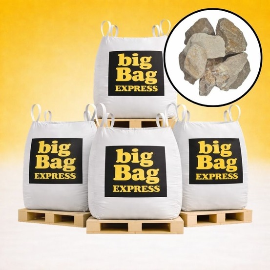 Pack 4 x big bag de +/- 1,5t pierre à gabion ocre beige ø 70/120 mm - livraison premium