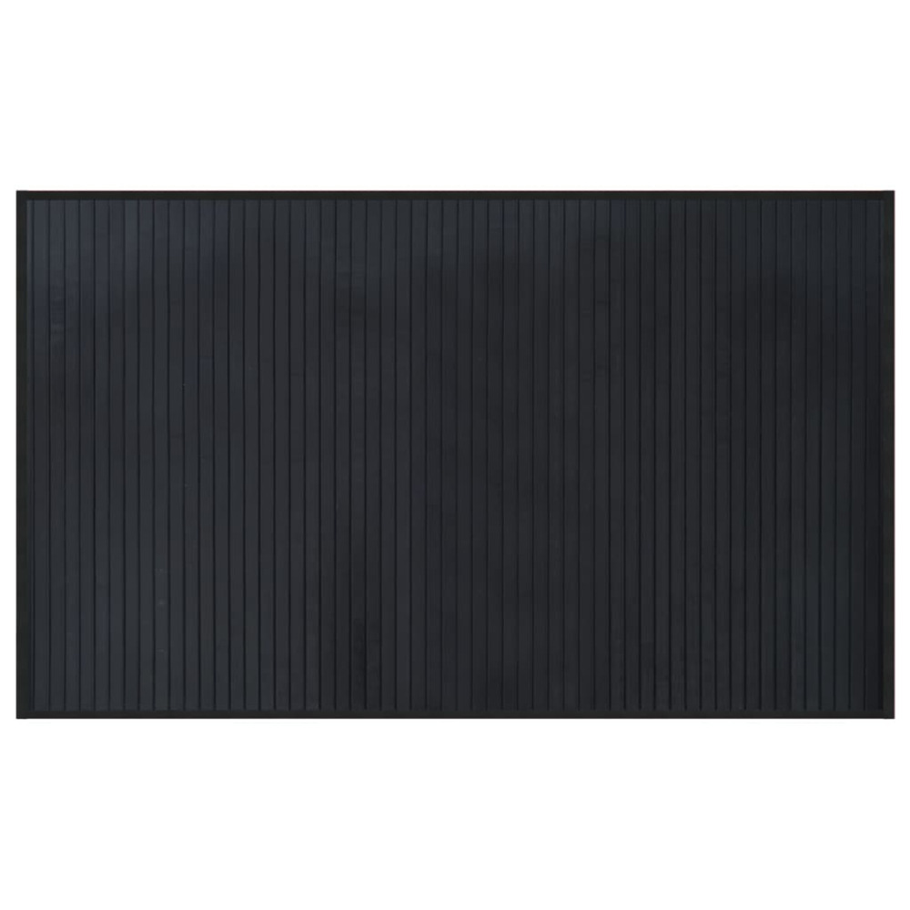 Tapis rectangulaire noir 60x100 cm bambou