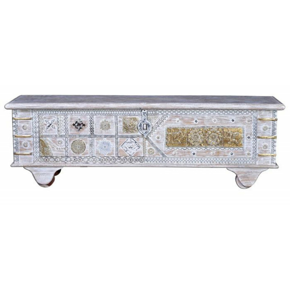 Coffre bronze bois-bronze blanc - ormélia décoration d'autrefois