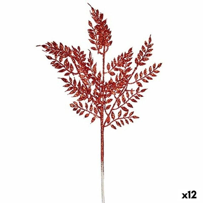 Branche paillettes rouge métal plastique 16 x 60 x 2 cm (12 unités)