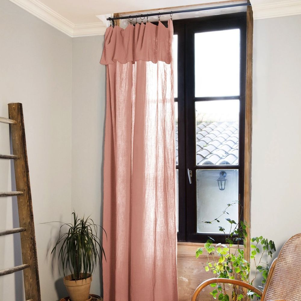 Rideau ajustable + 8 anneaux pince collection gaia