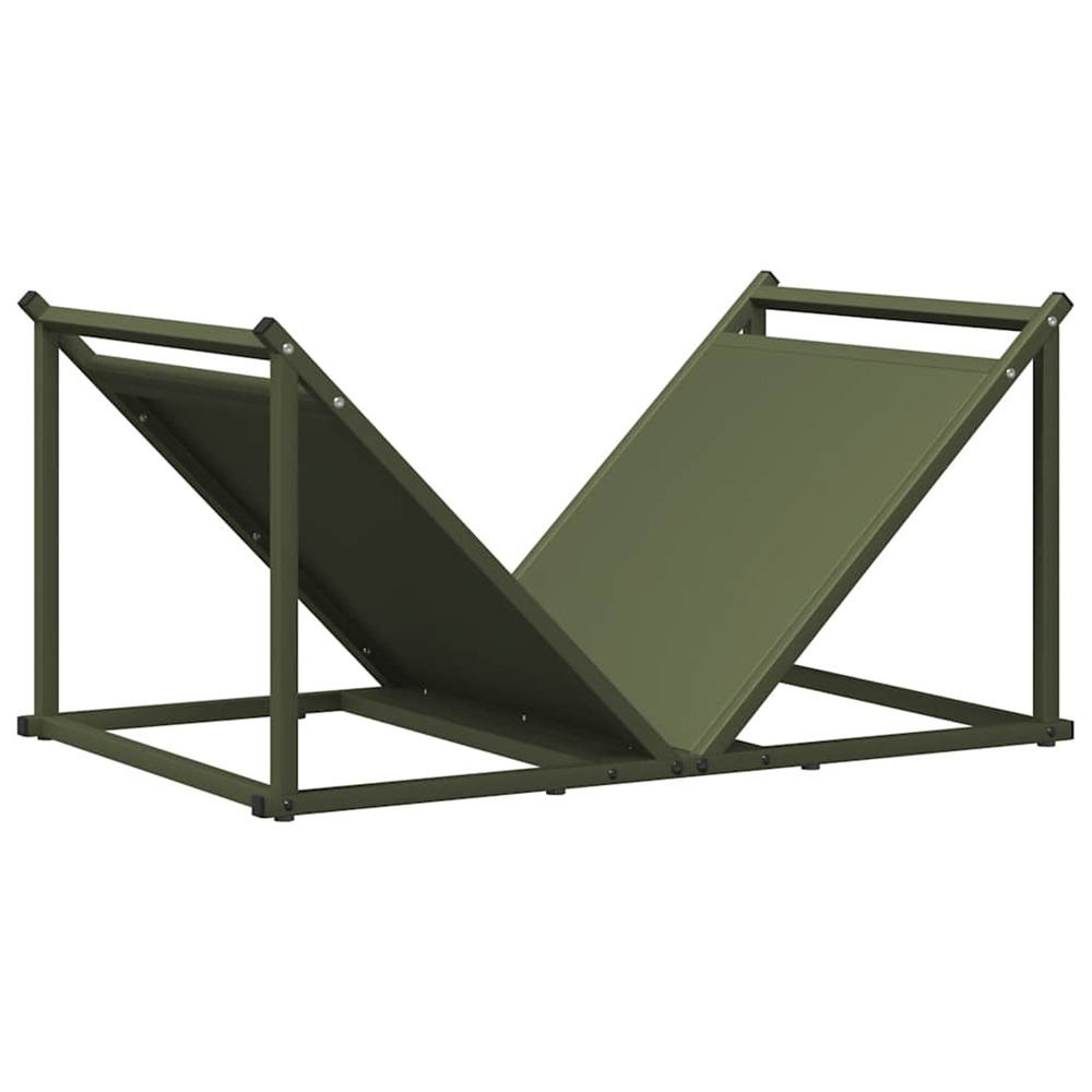Portant de bois chauffage vert olive 70x43x34,5 cm