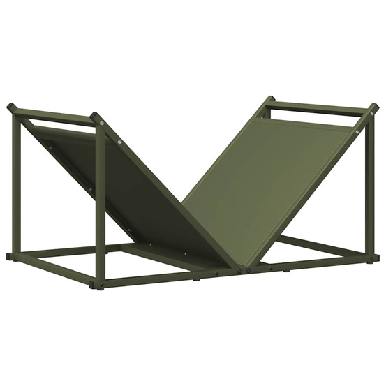Portant de bois chauffage vert olive 70x43x34,5 cm
