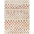 Tapis damier à poils longs - pixel - effet terracotta - 200 x 290 cm