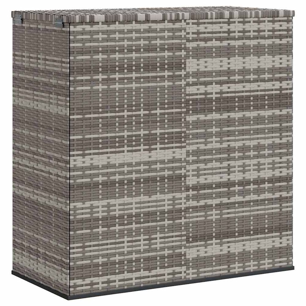 Boîte à coussins de jardin résine tressée 100x49x103,5 cm gris