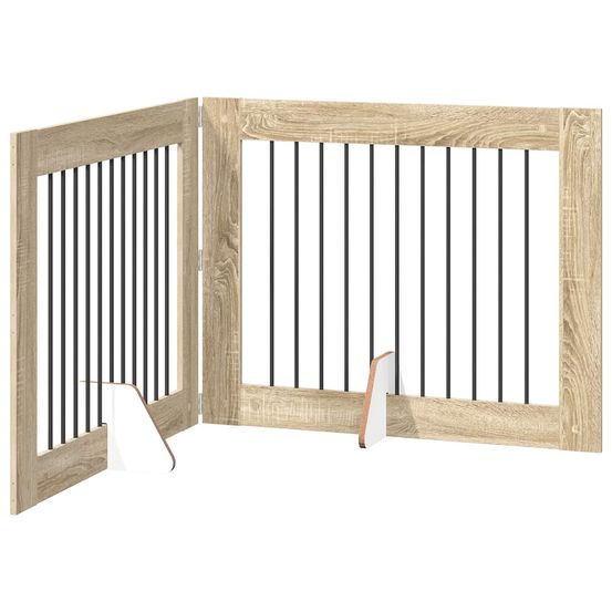 Porte de chien pliable avec supports 2 pc chêne sonoma 200,5 cm