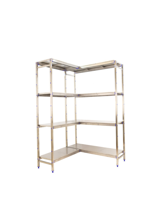 Etagère sans vis simoninox corner 4ss/1600x(1360-860)x500 acier inox 1600x860x500 - simonrack