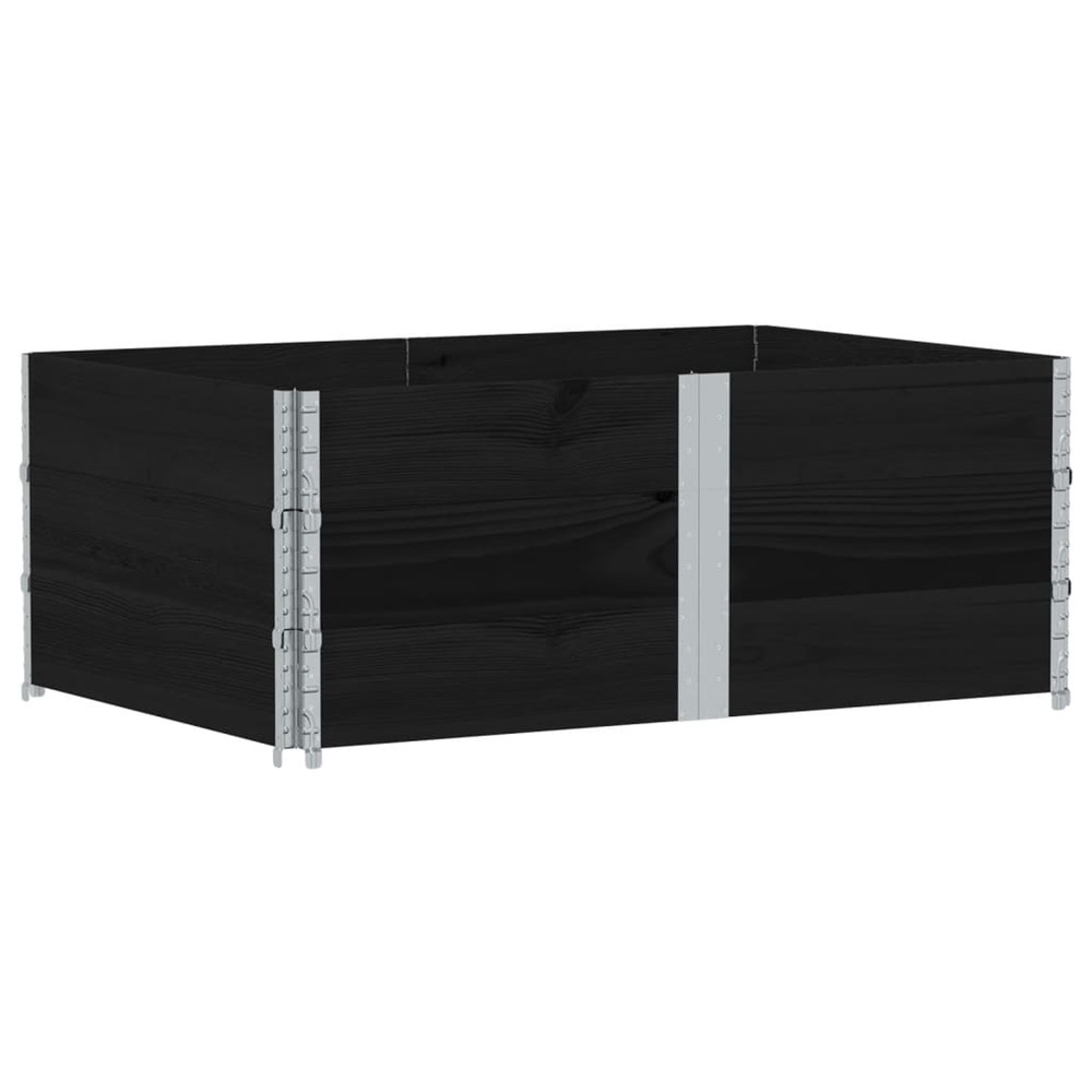 Jardinière d'extérieur noir 150x100 cm bois massif de pin