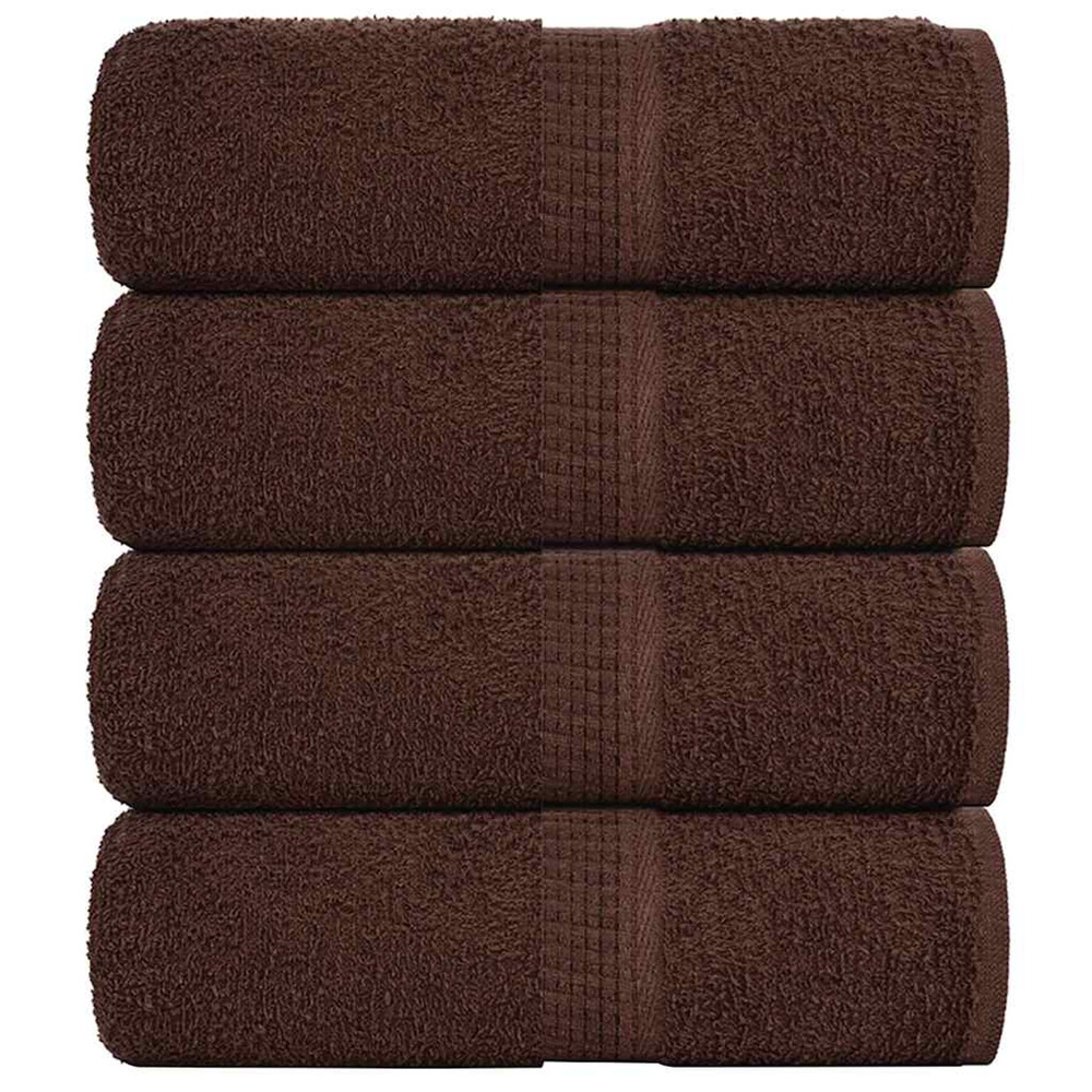 Serviettes de toilette 4 pièces frogn marron 30x30 cm 100 % coton