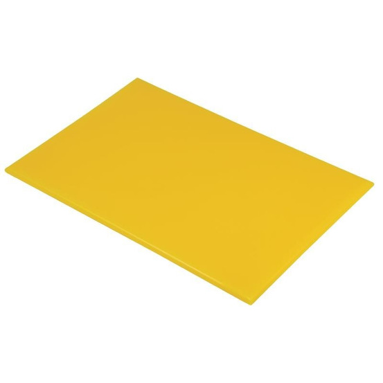 Planche à découper 450 x 300 x 12 mm jaune haute densité - hygiplas