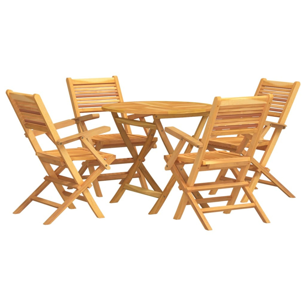 Ensemble à manger de jardin 5 pcs bois de teck massif