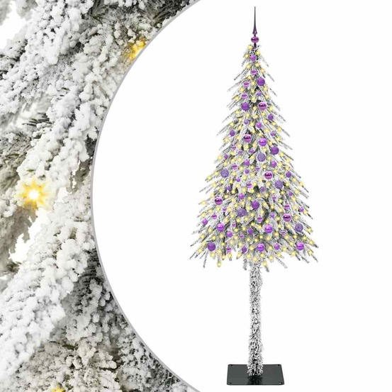 Sapin de noël avec 300 led blanc 210 cm pe et acier