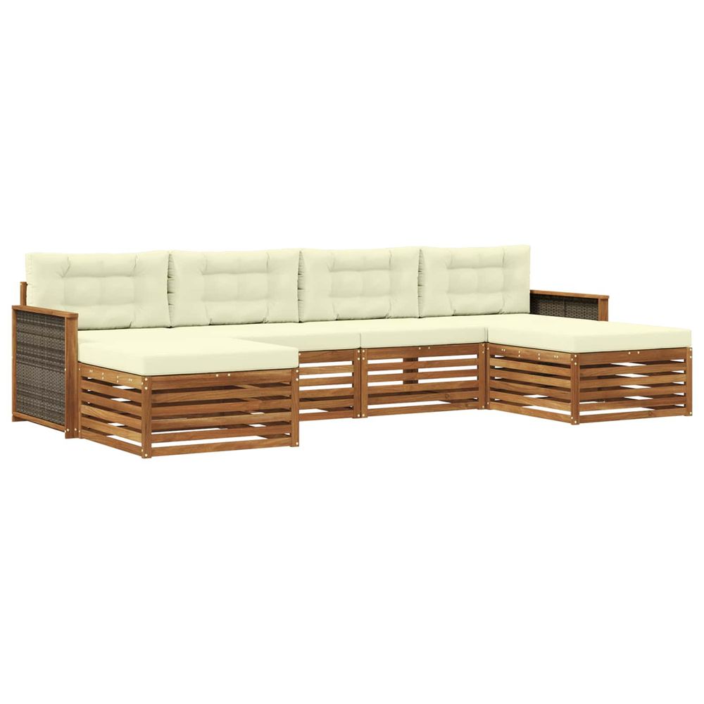 Ensemble de canapés d'extérieur 6 pc bois d'acacia massif