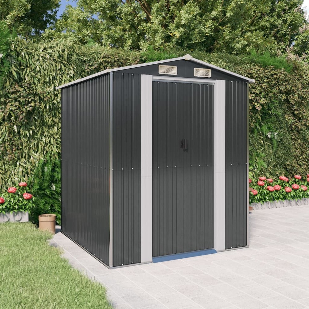 Abri de jardin anthracite 192x191x223 cm métal galvanisé