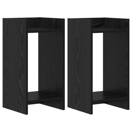 Support de plante chêne noir 30 x 30 x 60 cm bois d'ingénierie