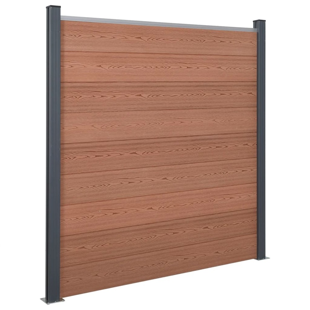 Ensemble de panneaux de clôture marron 526x186 cm wpc