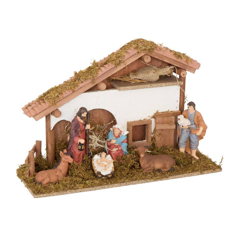 Crèche de noël novea 6 santons 40 x 26,5 cm