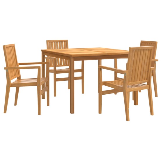 Ensemble à manger de jardin 5pcs bois de teck massif
