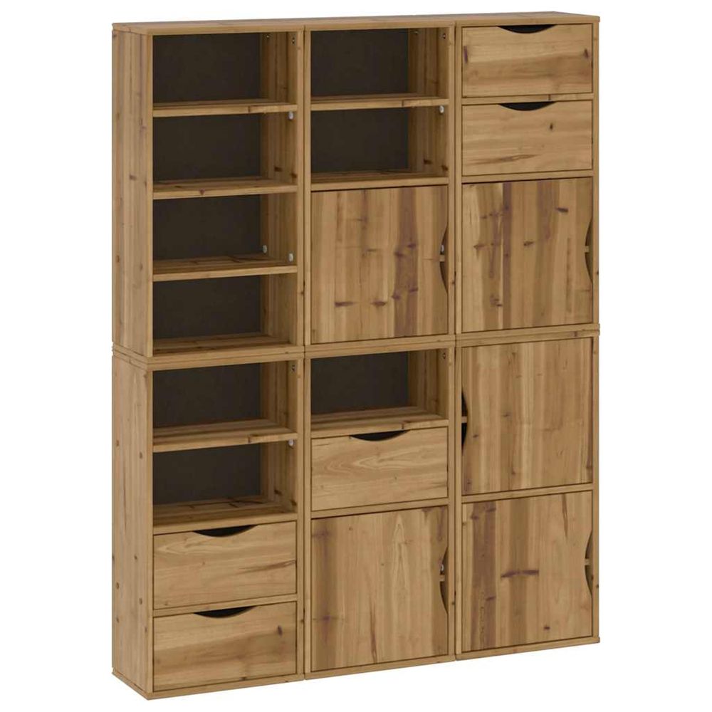 Armoires latérales 6 pcs odda 40x24x79 cm bois massif pin