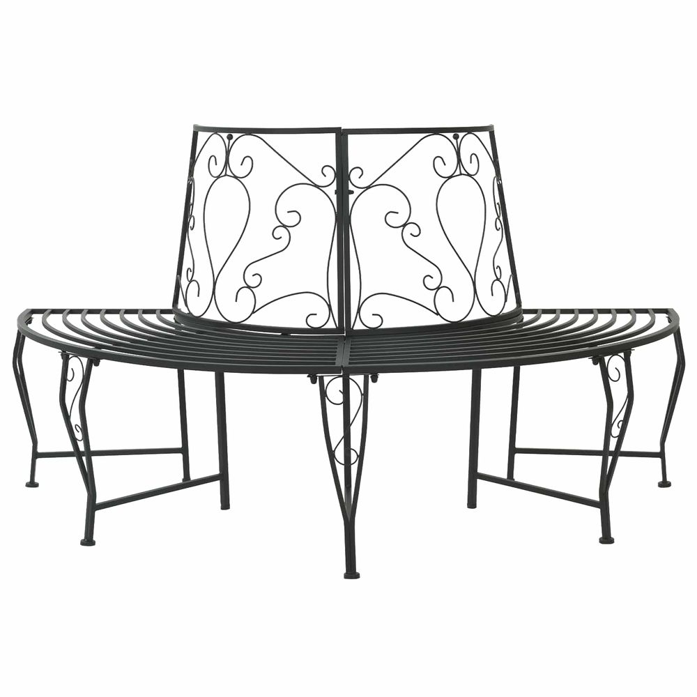 Banc d'arbre 4-nombre de places 160 x 80 x 89 cm acier noir