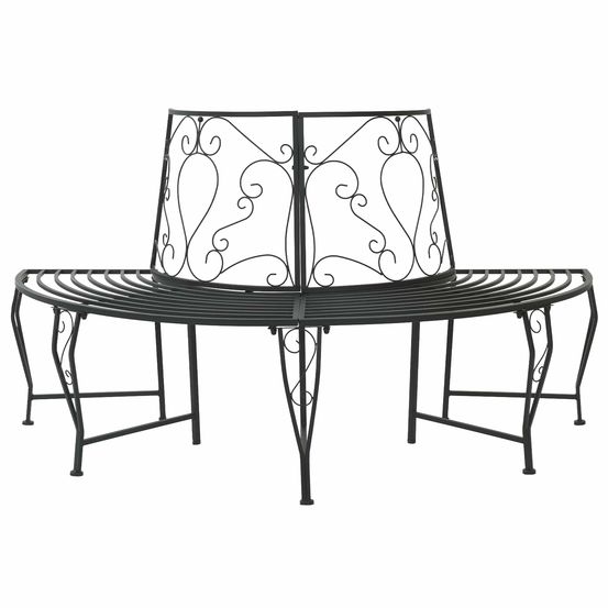 Banc d'arbre 4-nombre de places 160 x 80 x 89 cm acier noir