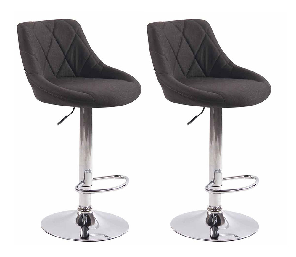 Lot de 2 tabourets de bar lazio tissu c