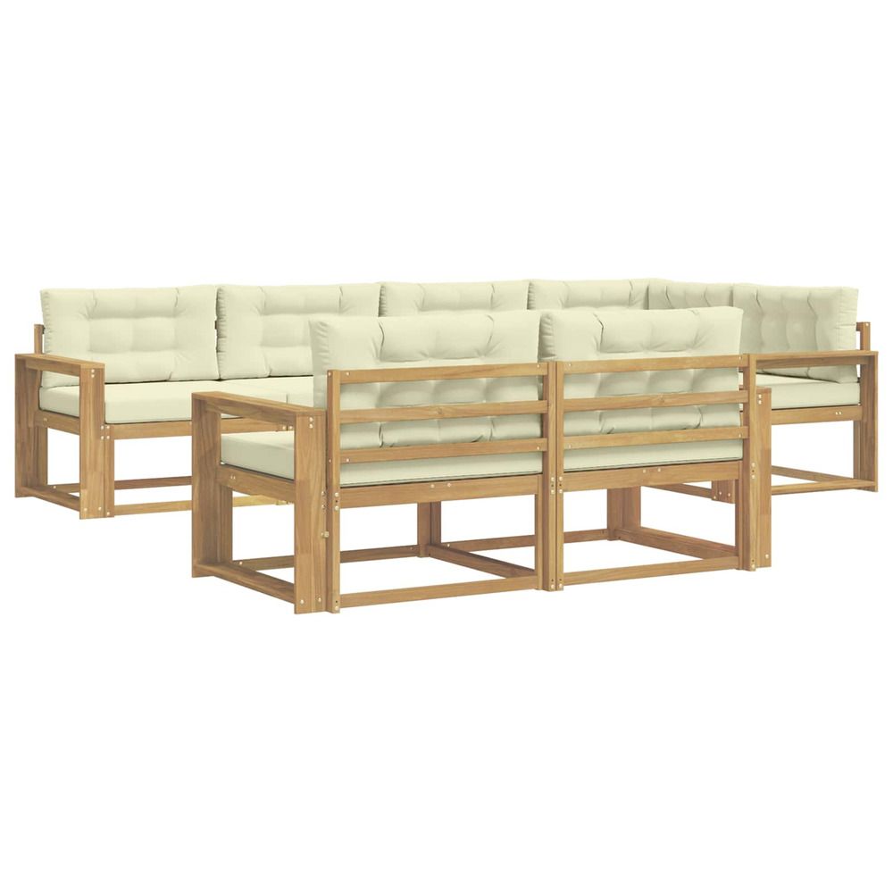 Ensemble de canapés d'extérieur 6 pc blanc et crème polyester